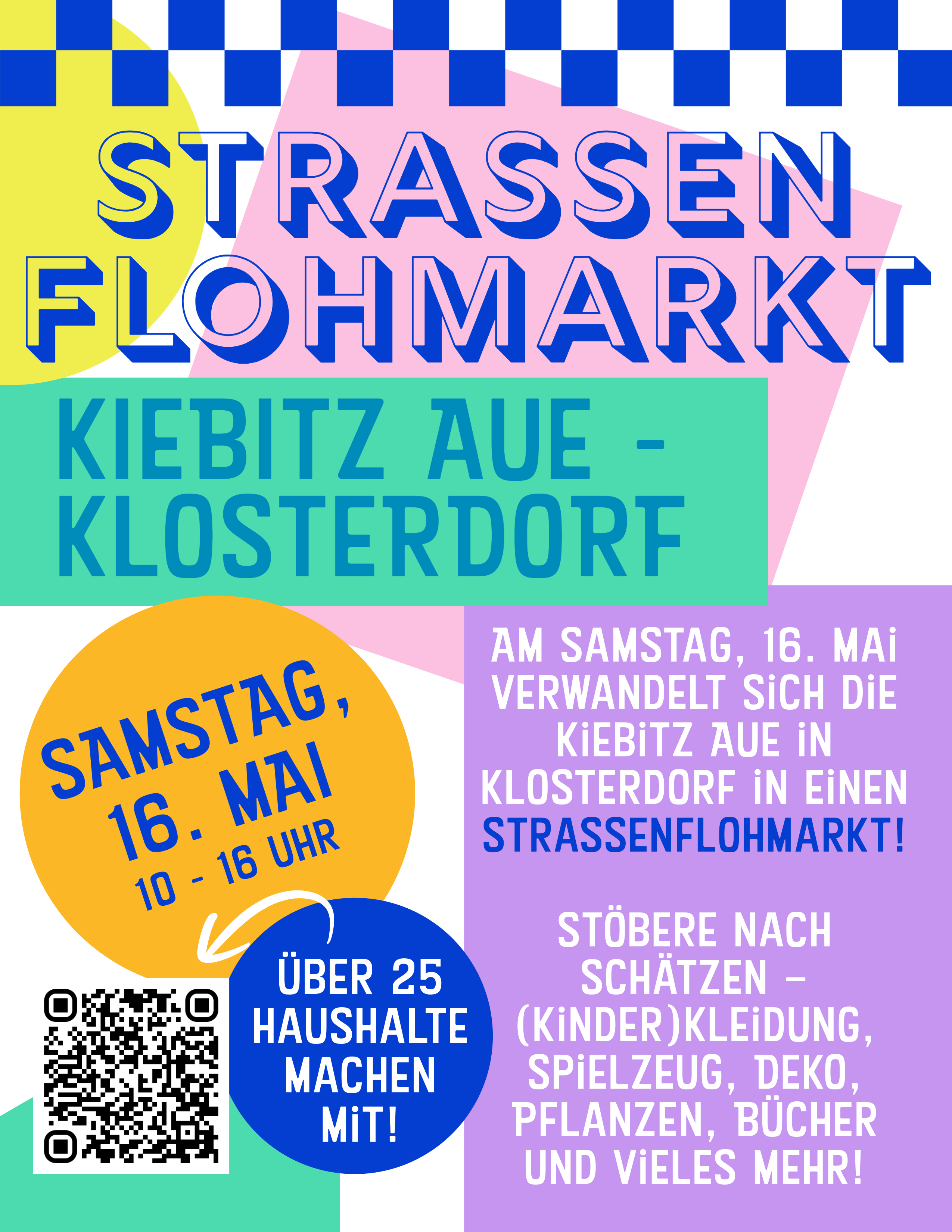 Plakat zum Strassenflohmarkt Kiebitz Aue